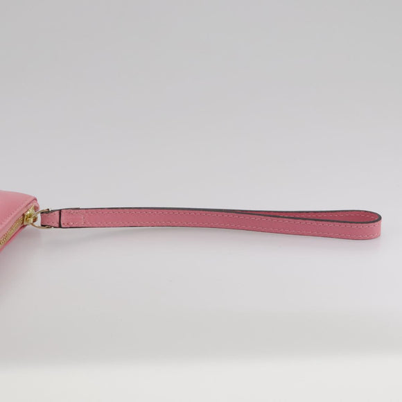 VALENTINO Pouch Leather Pink Auth bs21474