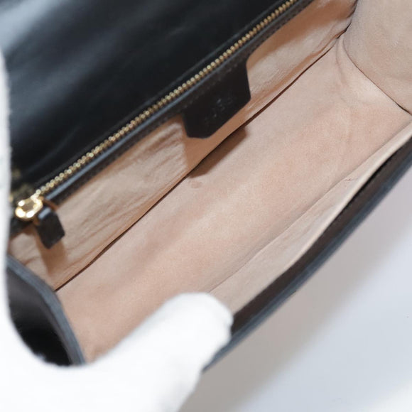 GUCCI Silvi Web Sherry Sherry Line Shoulder Bag Leather 421882 Auth bs21500