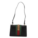 GUCCI Silvi Web Sherry Sherry Line Shoulder Bag Leather 421882 Auth bs21500-2
