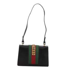 GUCCI Silvi Web Sherry Sherry Line Shoulder Bag Leather 421882 Auth bs21500 - 0