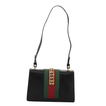 GUCCI Silvi Web Sherry Sherry Line Shoulder Bag Leather 421882 Auth bs21500 - 0