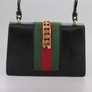 GUCCI Silvi Web Sherry Sherry Line Shoulder Bag Leather 421882 Auth bs21500-4