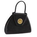 GIVENCHY Hand Bag Leather Black Gold Auth bs21514-1