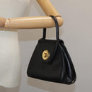 GIVENCHY Hand Bag Leather Black Gold Auth bs21514-22