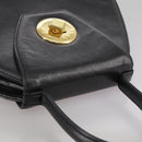 GIVENCHY Hand Bag Leather Black Gold Auth bs21514-6