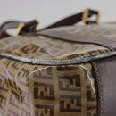 FENDI Zucchino Canvas Hand Bag Brown Gold Auth bs21516-9