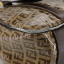 FENDI Zucchino Canvas Hand Bag Brown Gold Auth bs21516-15