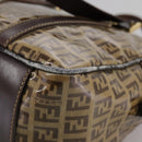 FENDI Zucchino Canvas Hand Bag Brown Gold Auth bs21516-16