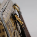 FENDI Zucchino Canvas Hand Bag Brown Gold Auth bs21516-10