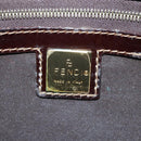 FENDI Zucchino Canvas Hand Bag Brown Gold Auth bs21516-18