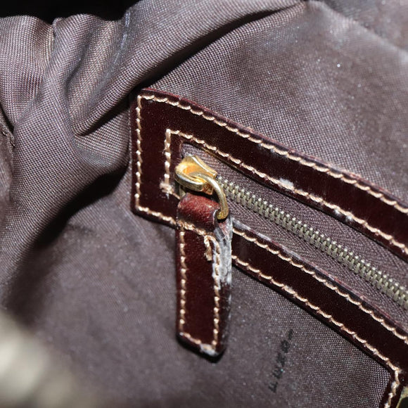 FENDI Zucchino Canvas Hand Bag Brown Gold Auth bs21516