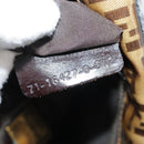 FENDI Zucchino Canvas Hand Bag Brown Gold Auth bs21516-12
