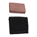 CHANEL Key Case Wallet Caviar Skin Black Pink CC Auth bs21518-1