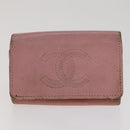CHANEL Key Case Wallet Caviar Skin Black Pink CC Auth bs21518-11