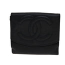 CHANEL Key Case Wallet Caviar Skin Black Pink CC Auth bs21518-2