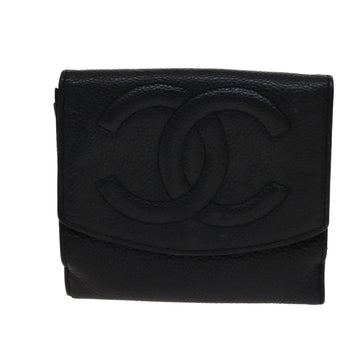CHANEL Key Case Wallet Caviar Skin Black Pink CC Auth bs21518 - 0