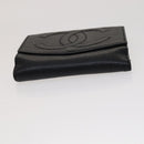 CHANEL Key Case Wallet Caviar Skin Black Pink CC Auth bs21518-6