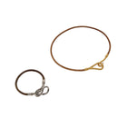 HERMES Bracelet Necklace Leather 2Set Beige Auth bs21522-1