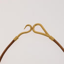 HERMES Bracelet Necklace Leather 2Set Beige Auth bs21522-10