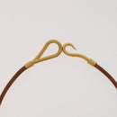 HERMES Bracelet Necklace Leather 2Set Beige Auth bs21522-11