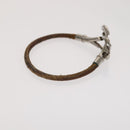 HERMES Bracelet Necklace Leather 2Set Beige Auth bs21522-4