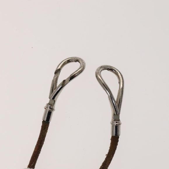 HERMES Bracelet Necklace Leather 2Set Beige Auth bs21522