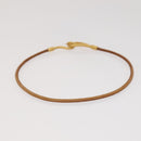 HERMES Bracelet Necklace Leather 2Set Beige Auth bs21522-8