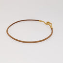 HERMES Bracelet Necklace Leather 2Set Beige Auth bs21522-9