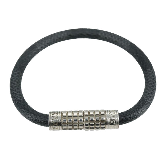LOUIS VUITTON Damier Graphite Bra Rubbed Digit Bracelet M6629E LV Auth bs21528