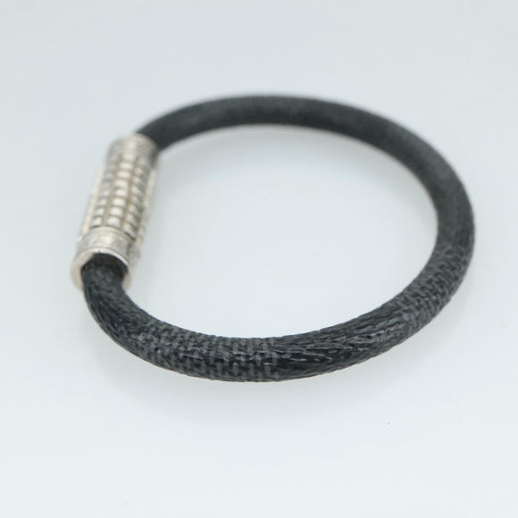 LOUIS VUITTON Damier Graphite Bra Rubbed Digit Bracelet M6629E LV Auth bs21528