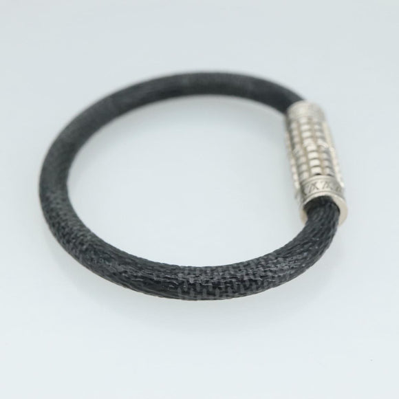 LOUIS VUITTON Damier Graphite Bra Rubbed Digit Bracelet M6629E LV Auth bs21528