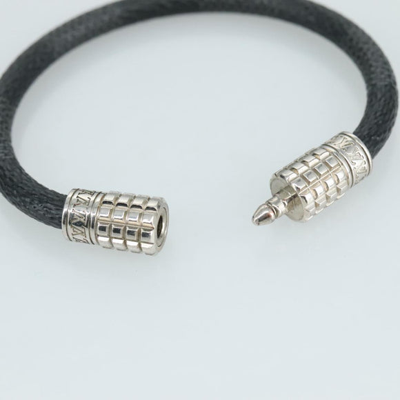 LOUIS VUITTON Damier Graphite Bra Rubbed Digit Bracelet M6629E LV Auth bs21528