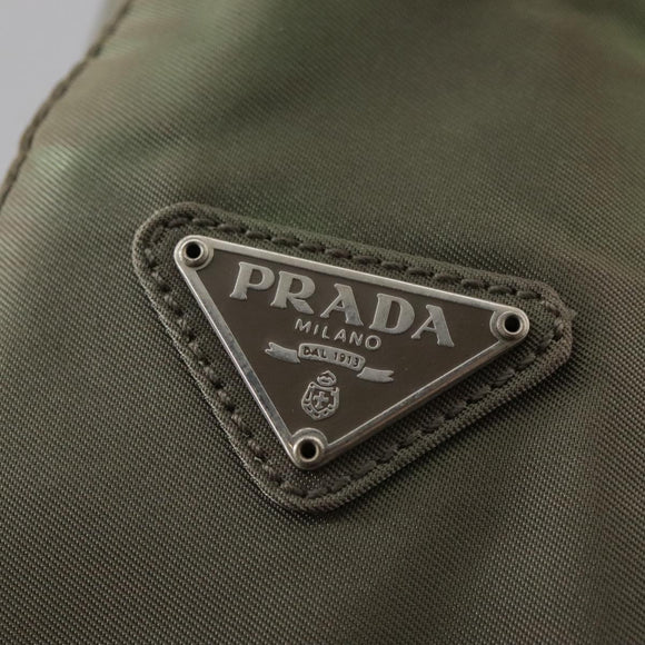 PRADA Shoulder Bag Nylon Khaki Auth bs21541
