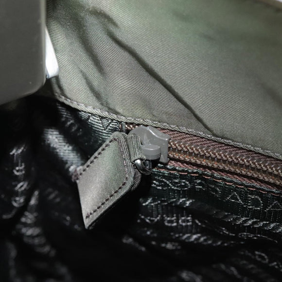 PRADA Shoulder Bag Nylon Khaki Auth bs21541