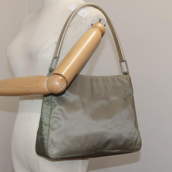 PRADA Shoulder Bag Nylon Khaki Auth bs21541