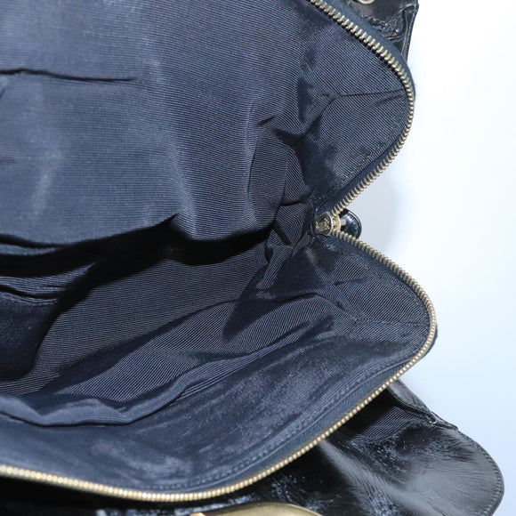 BALLY Hand Bag Patent leather Black Auth bs21553