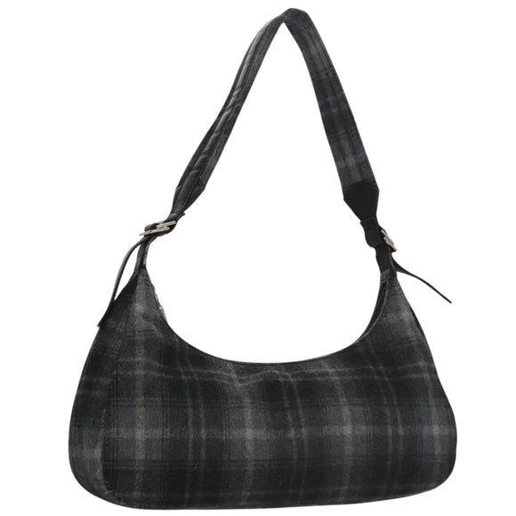 Salvatore Ferragamo Shoulder Bag Wool Gray Auth bs21555