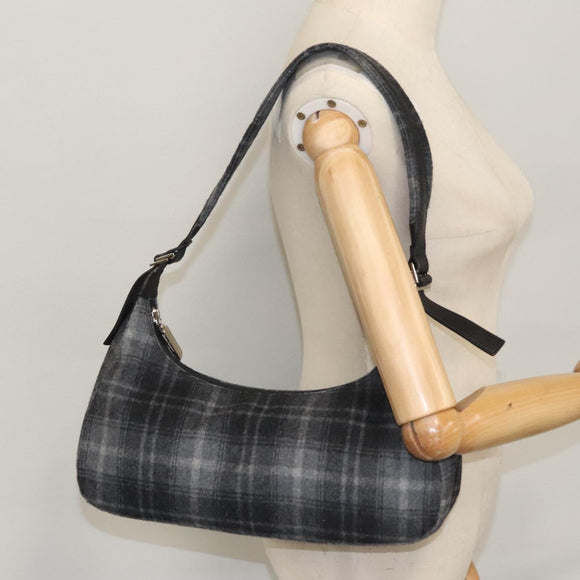 Salvatore Ferragamo Shoulder Bag Wool Gray Auth bs21555