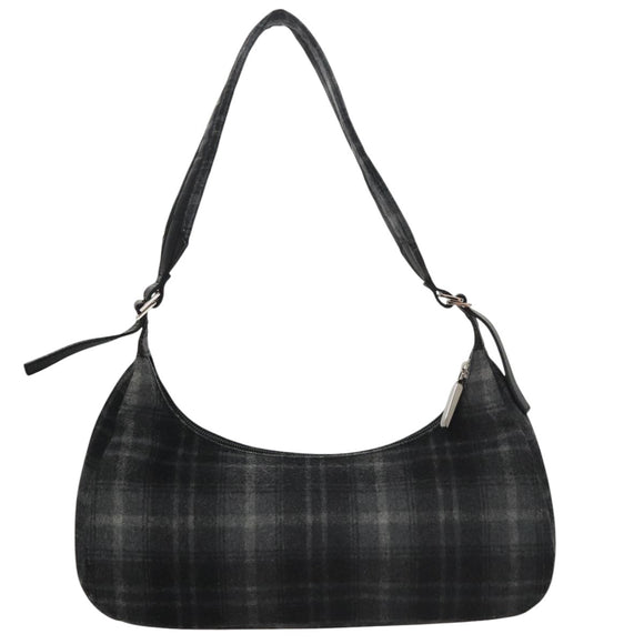 Salvatore Ferragamo Shoulder Bag Wool Gray Auth bs21555