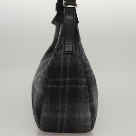 Salvatore Ferragamo Shoulder Bag Wool Gray Auth bs21555