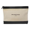 BALENCIAGA Clutch Bag Canvas Black White 420407 Auth bs21562-2