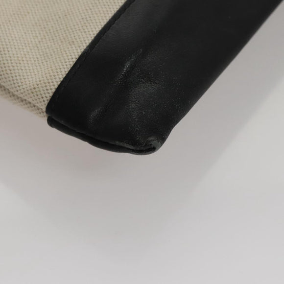 BALENCIAGA Clutch Bag Canvas Black White 420407 Auth bs21562