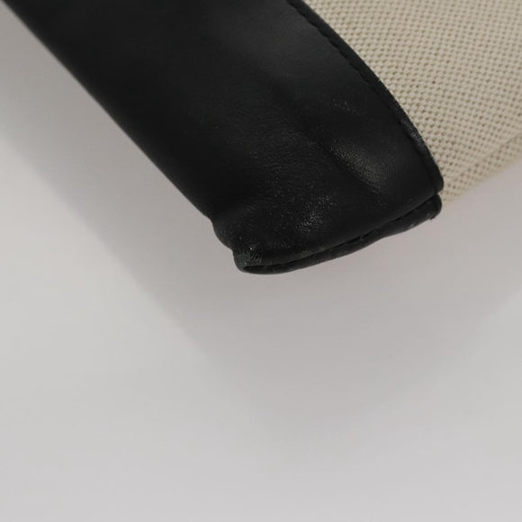 BALENCIAGA Clutch Bag Canvas Black White 420407 Auth bs21562