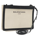 BALENCIAGA Shoulder Bag Canvas Leather White Black 339937 Auth bs21563-1