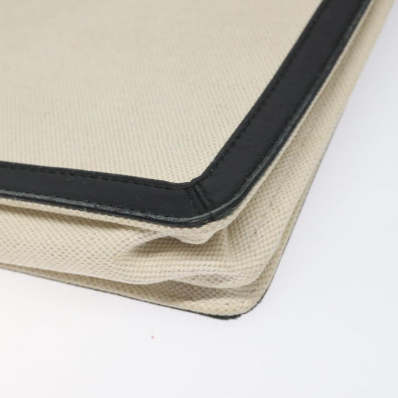 BALENCIAGA Shoulder Bag Canvas Leather White Black 339937 Auth bs21563