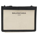 BALENCIAGA Shoulder Bag Canvas Leather White Black 339937 Auth bs21563-2