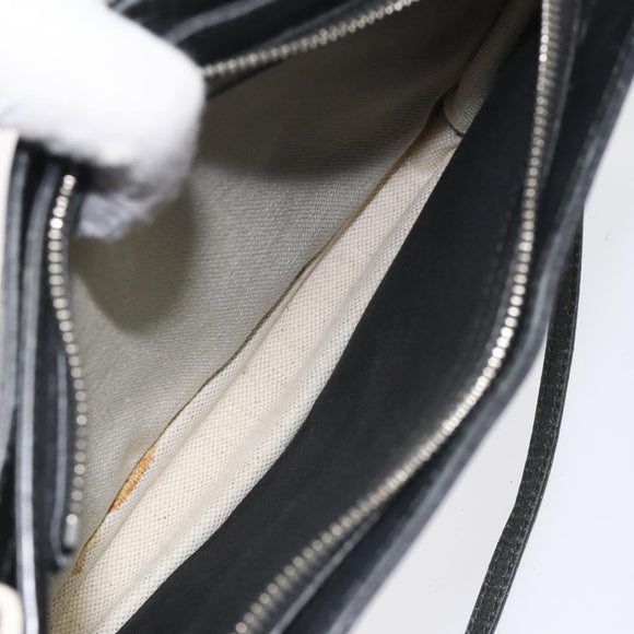 BALENCIAGA Shoulder Bag Canvas Leather White Black 339937 Auth bs21563