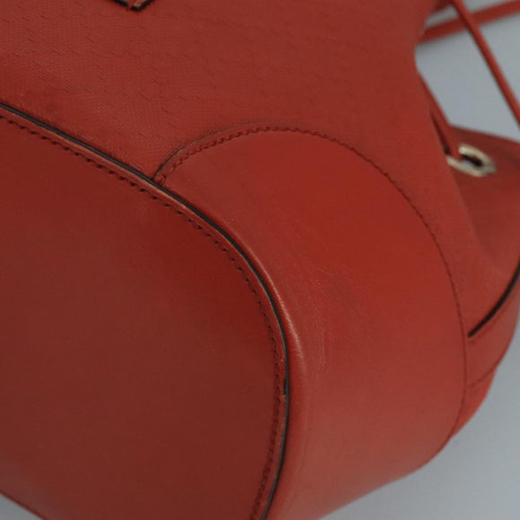 GUCCI Diamante Shoulder Bag Leather Orange Gold 354229 Auth bs21569