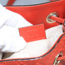 GUCCI Diamante Shoulder Bag Leather Orange Gold 354229 Auth bs21569-12