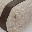 BVLGARI Tote Bag Canvas Brown Silver Auth bs21581-14